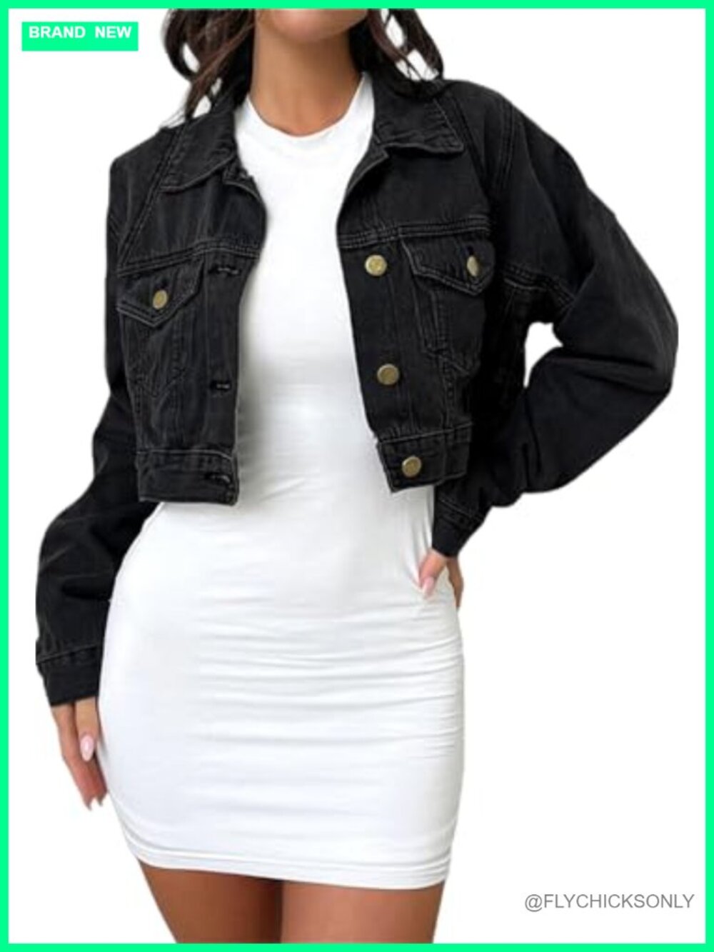 Women's Washed Distressed Denim Cropped Jean Jacket